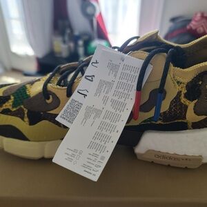 Adidas Camo Athletic Shoes - Green and Brown